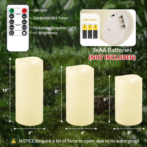NURADA battery-powered candle delivers long-lasting glow with timer.