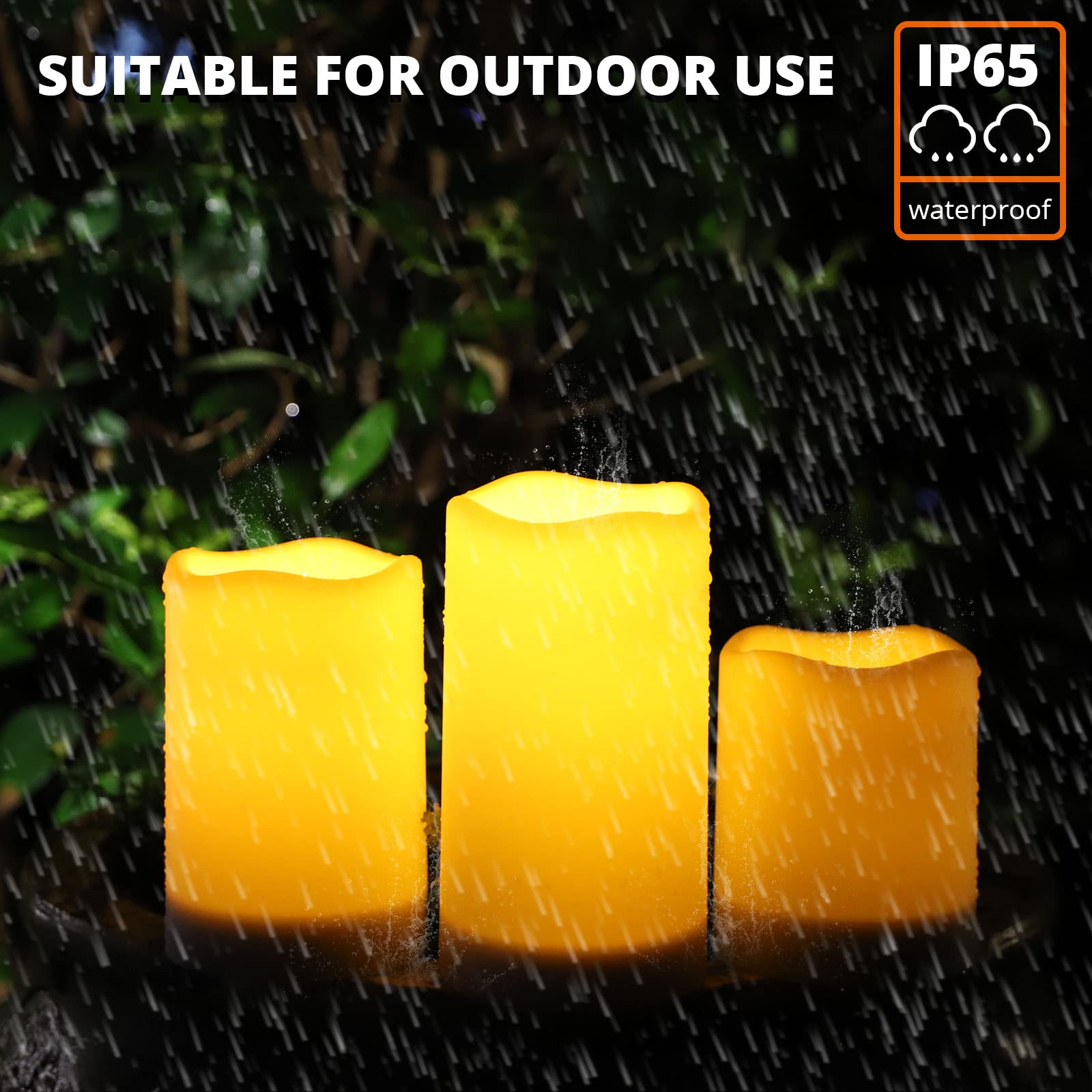 NURADA extra-large pillar candles sized 3.25x4 inches, ideal for centerpieces.