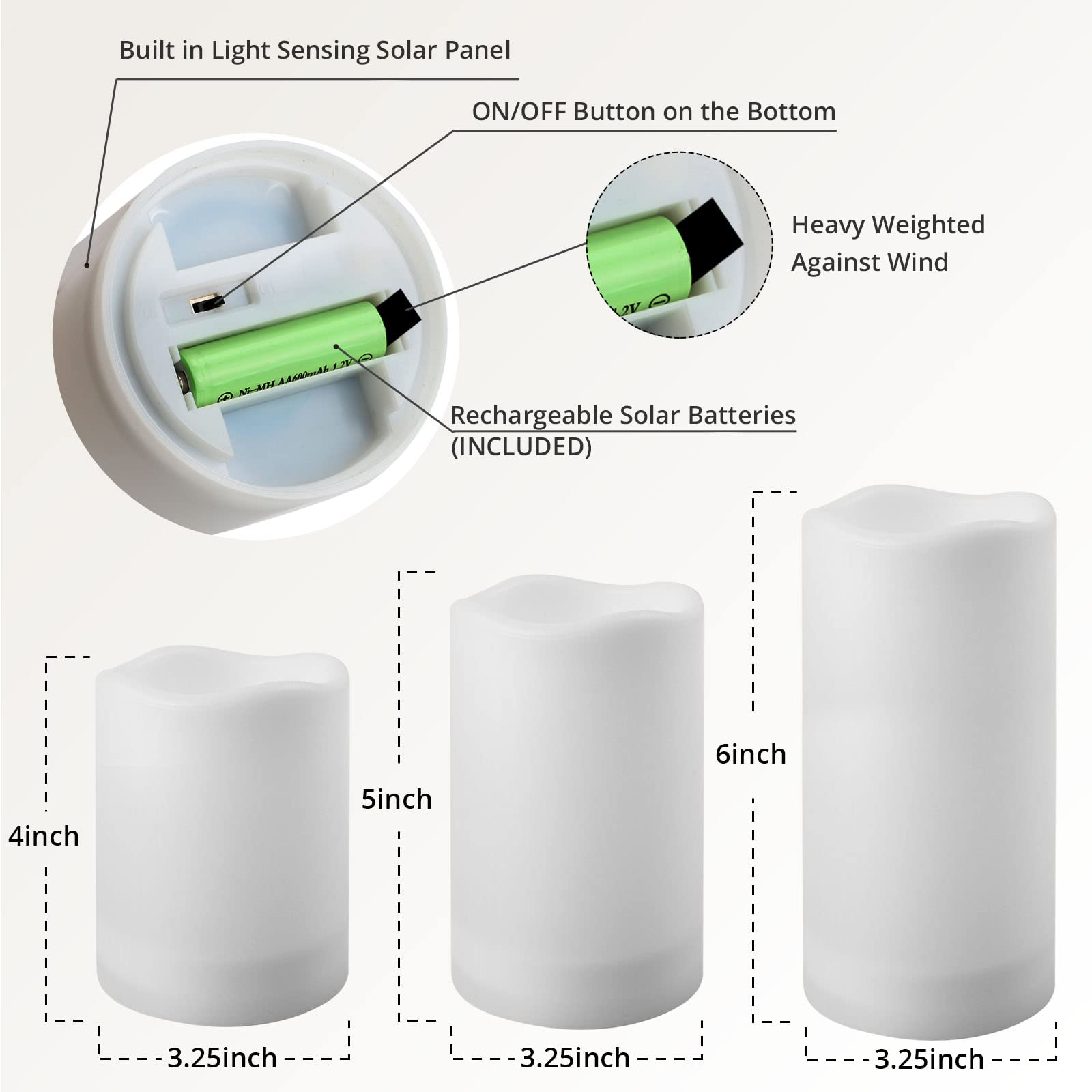 NURADA flameless candles with lifelike flame for safe evening lighting.