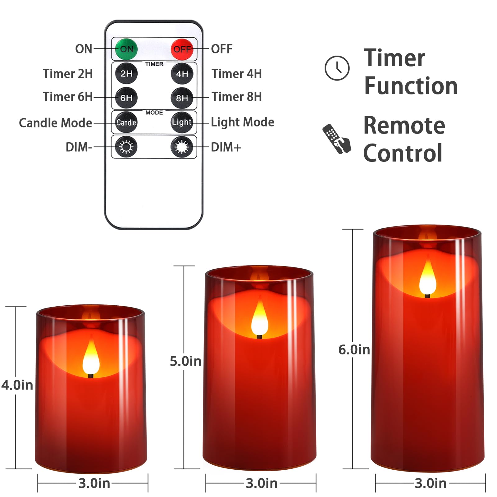 Requires 2 AA batteries per candle, delivering 500+ hours.