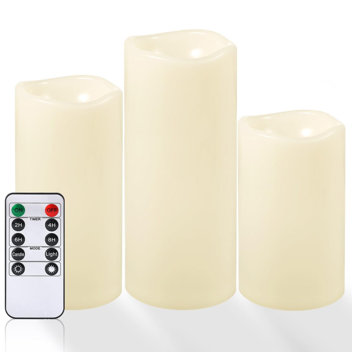 NURADA large waterproof outdoor candle, 6-inch ivory, ideal for patio ambiance.
