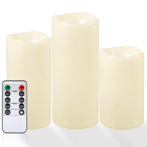 NURADA large waterproof outdoor candle, 6-inch ivory, ideal for patio ambiance.