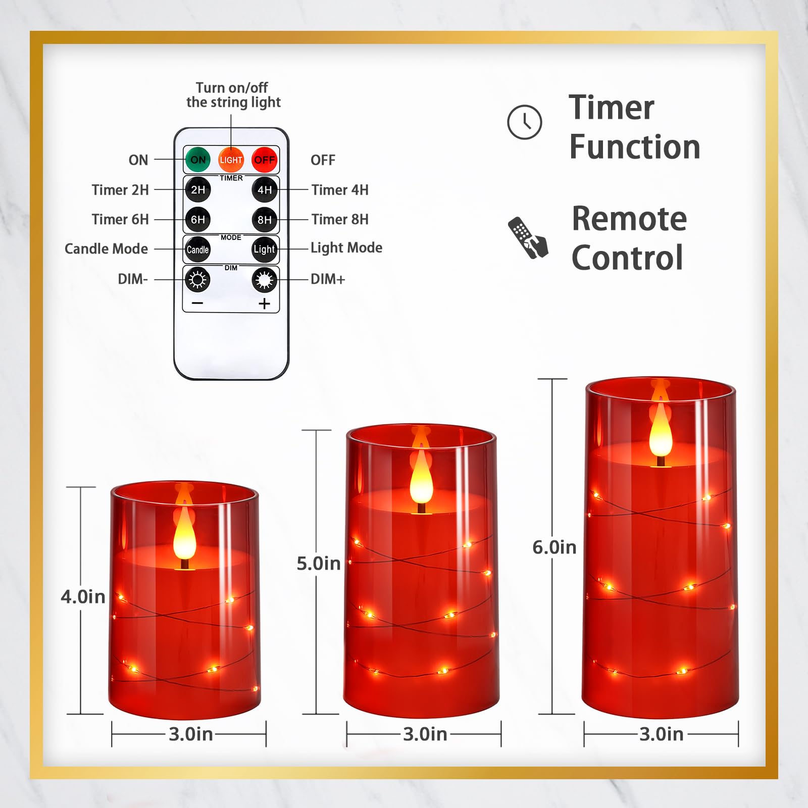 NURADA long-lasting battery-operated candles designed for multi-event reuse.