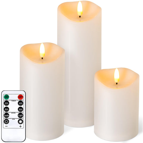 NURADA 4-inch ivory outdoor flameless candle with safe, weatherproof glow for patios