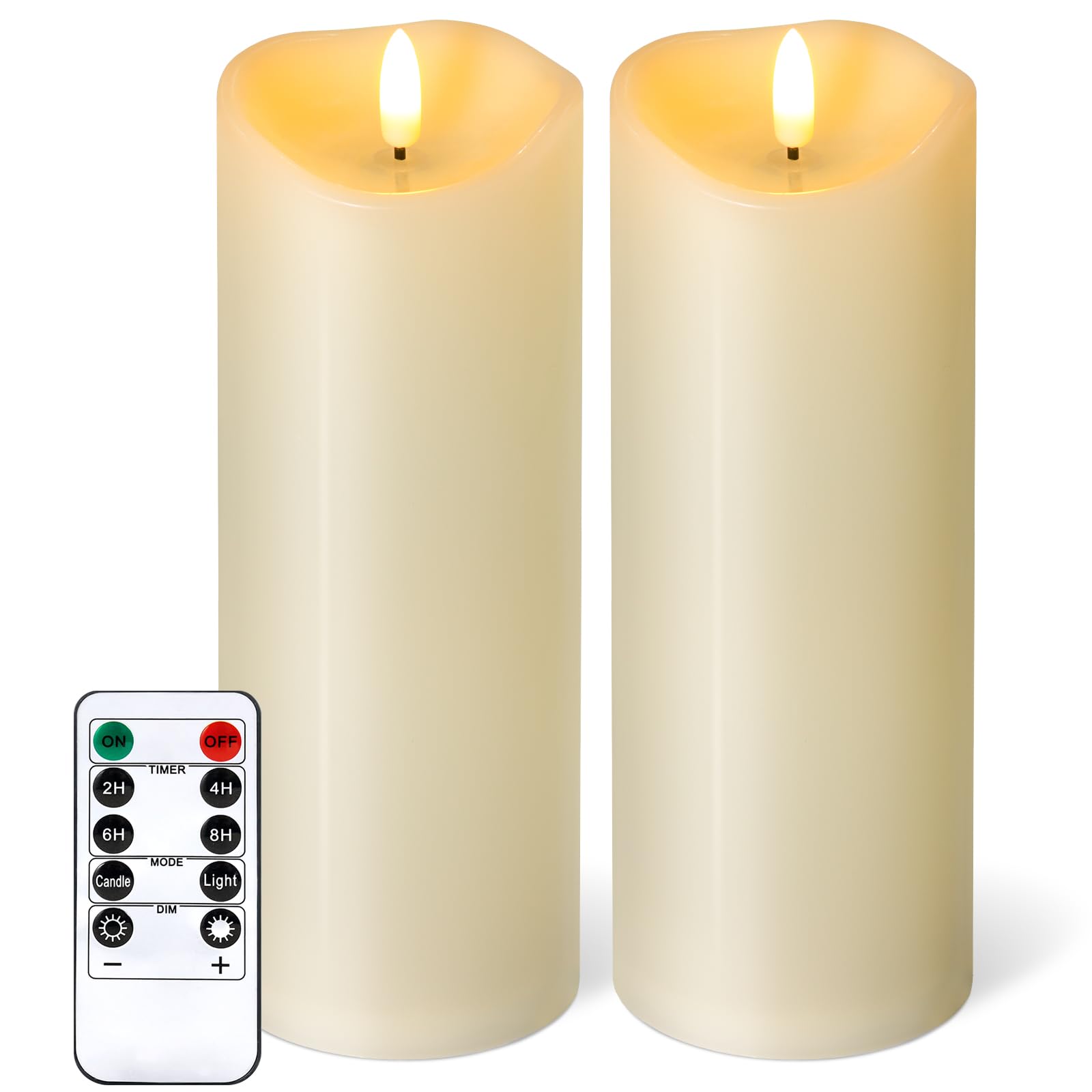 NURADA outdoor flameless candle 8in ivory glow adds safe patio ambiance