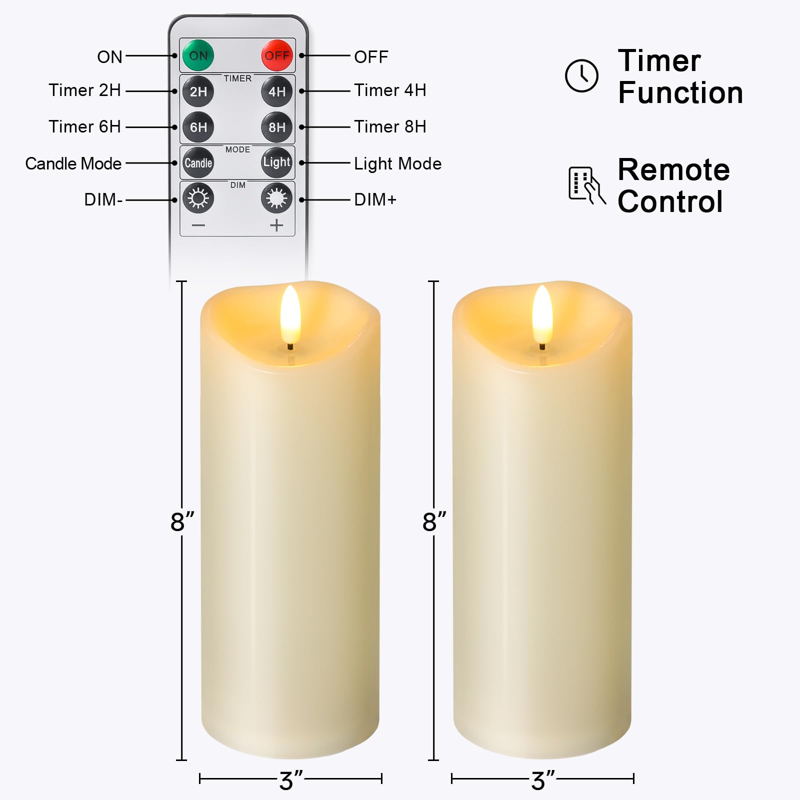 NURADA candle pair suits indoor and outdoor decoration