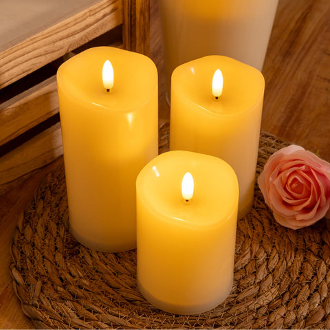 NURADA 3D-wick detail creates lifelike flicker for cozy indoor ambiance.