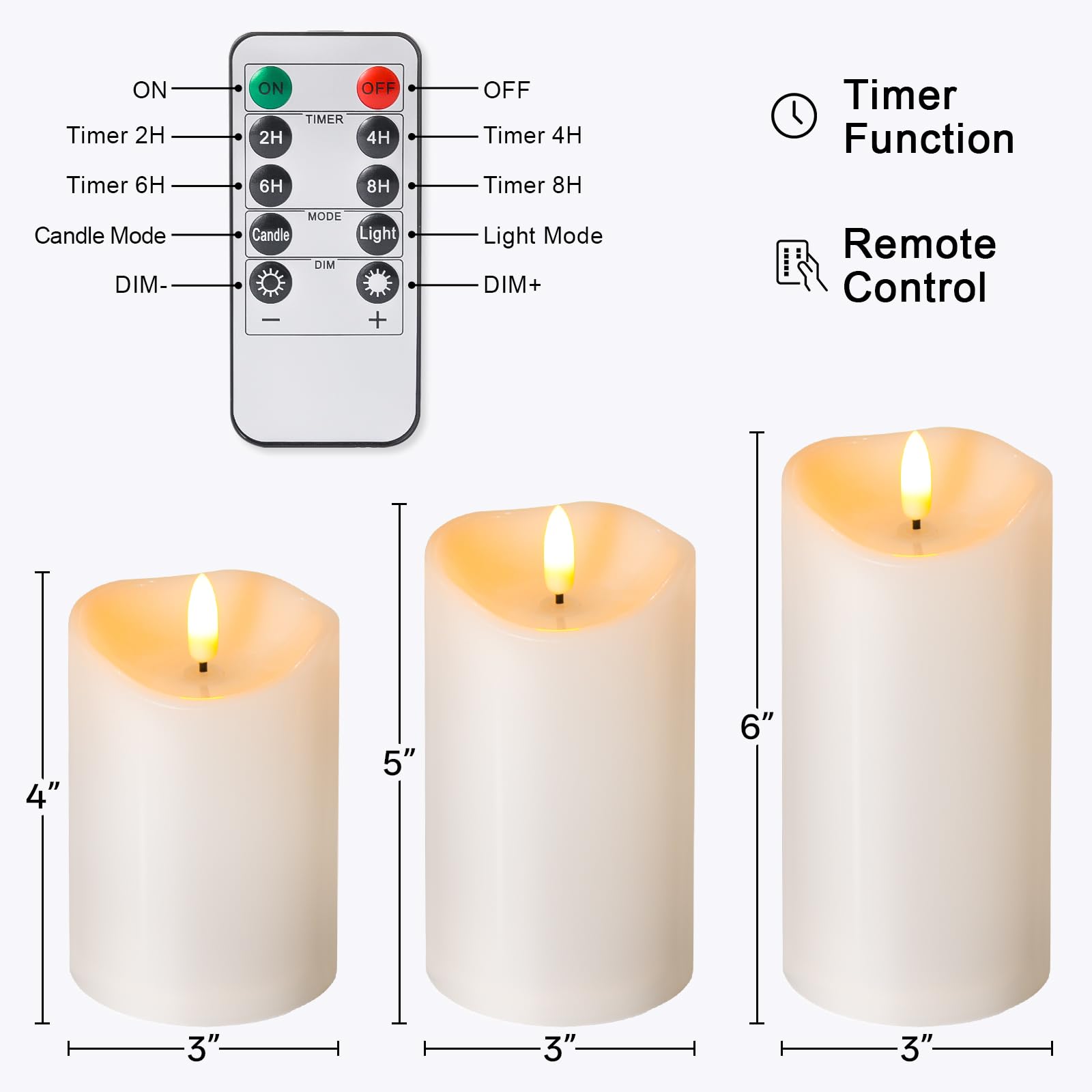 NURADA long-lasting battery glow with 500+ hours or up to 45 days.