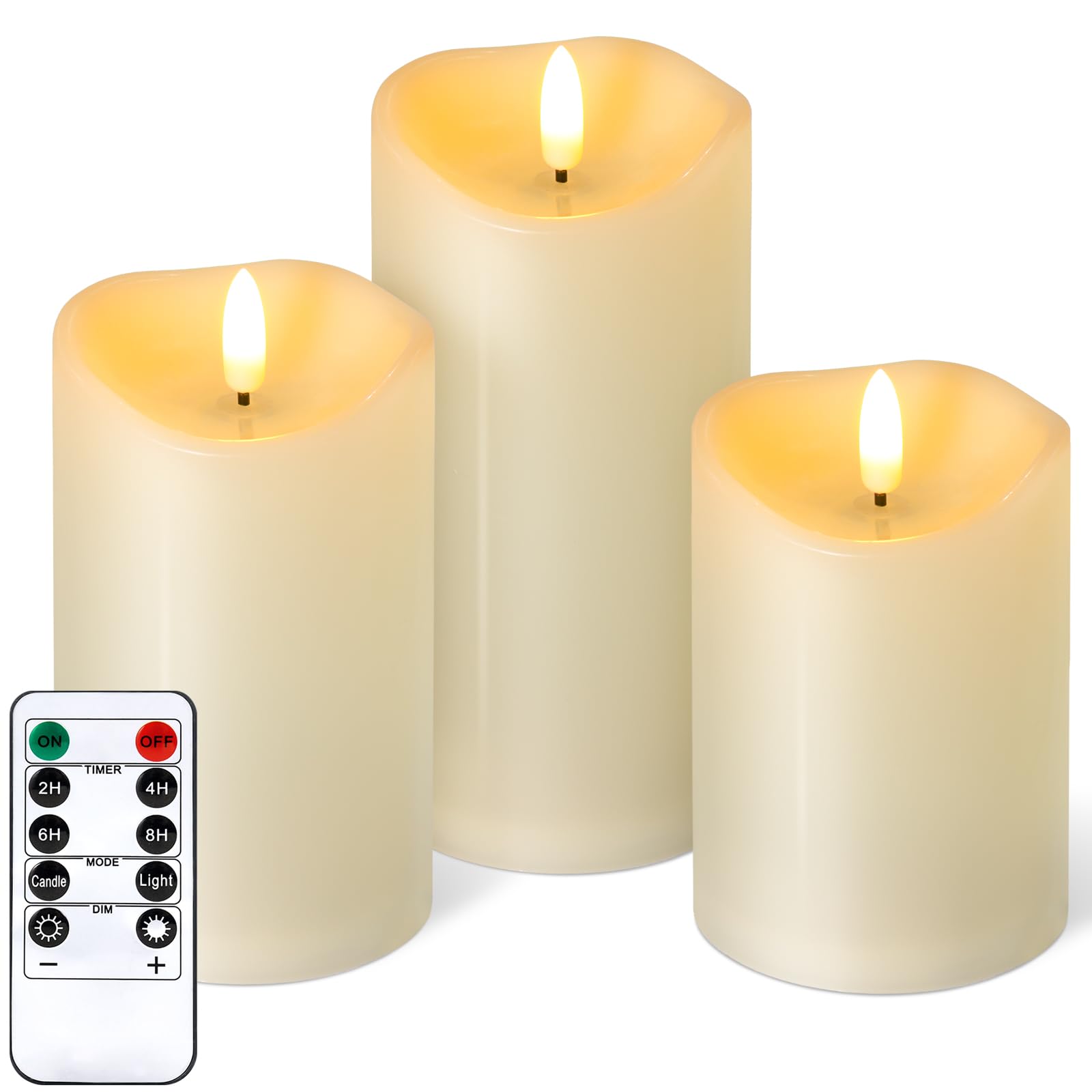 NURADA outdoor flameless candles on patio provide safe, weatherproof ambiance.