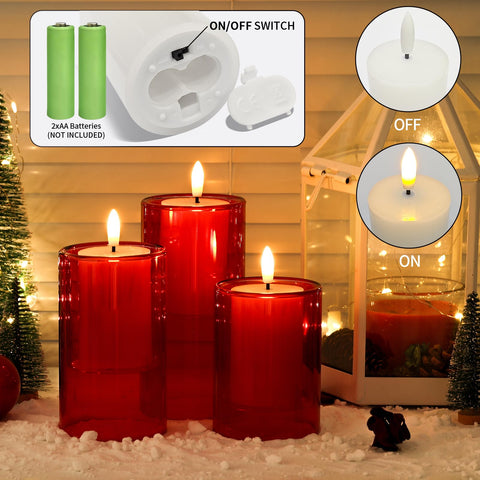 NURADA gift ready red candle pack for holidays and celebrations