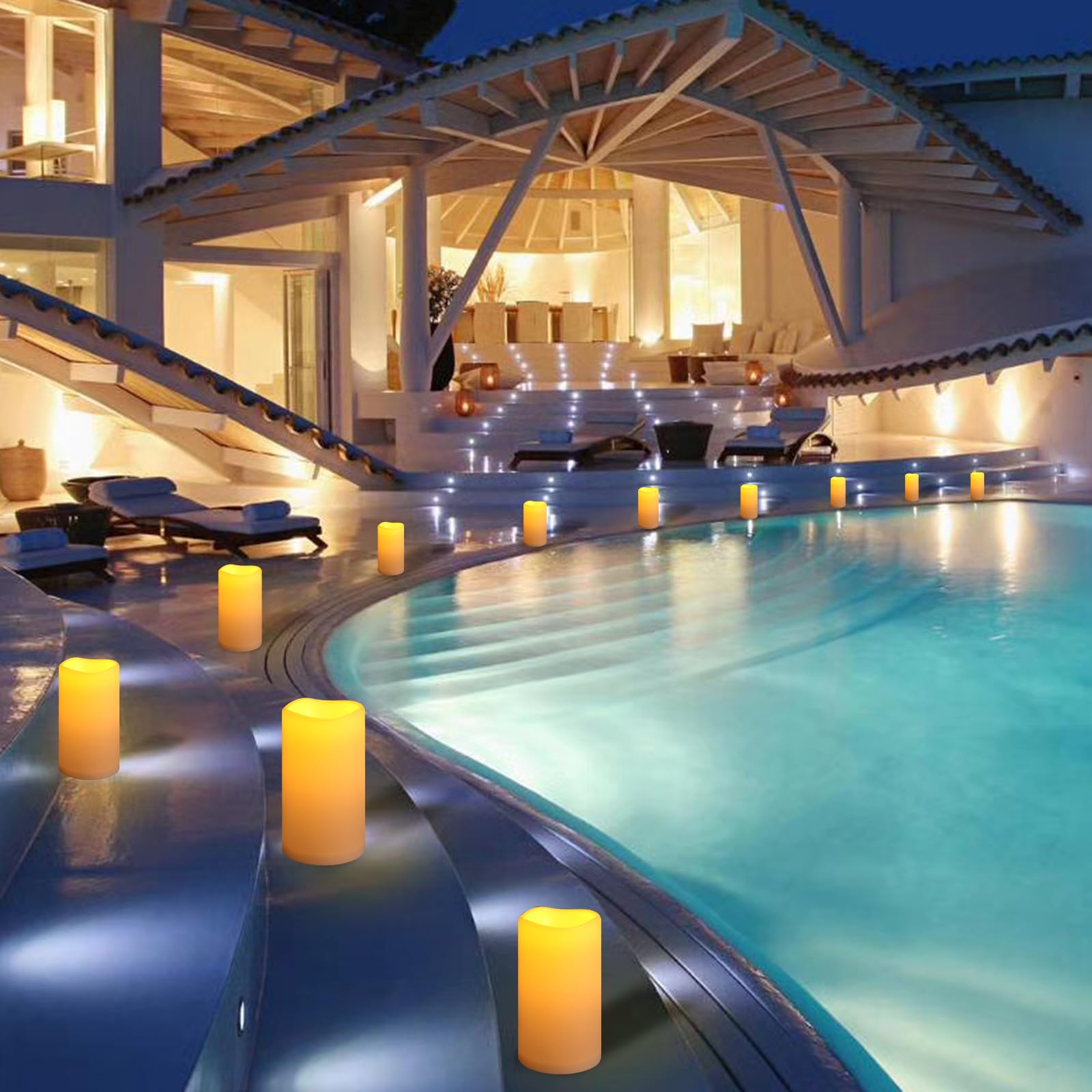 NURADA patio candle creates warm garden ambience for evenings.