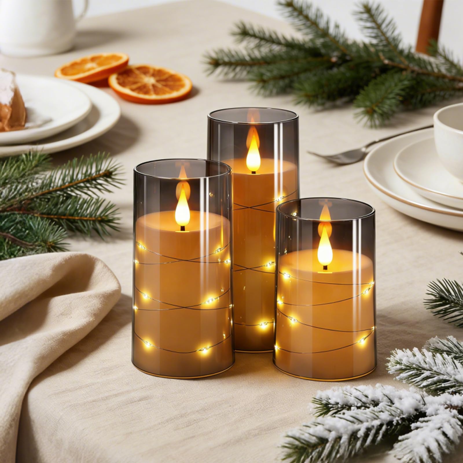 NURADA remote-controlled LED candles for easy operation from a couch.
