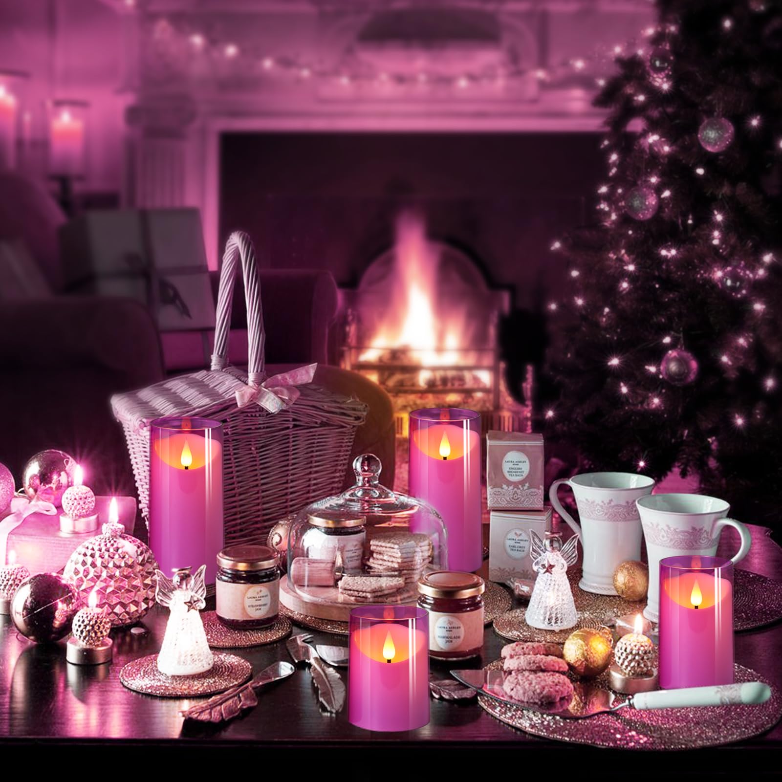 NURADA two AA batteries per candle ensure long-lasting brightness.
