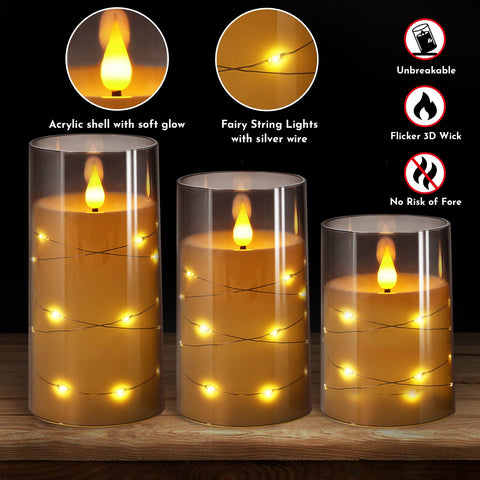 NURADA soft warm LED candle glow for cozy bedside lighting.