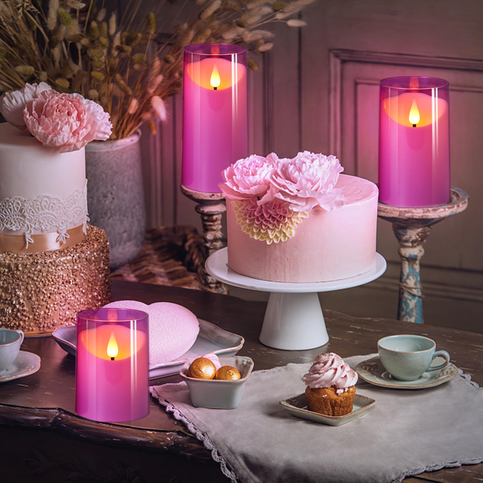 NURADA value package shows three candles and remote for easy decorating.