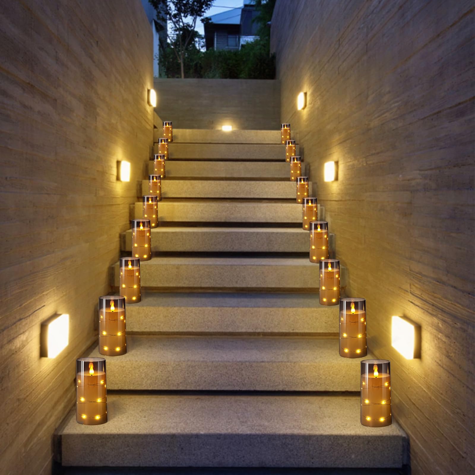NURADA three-pack battery-operated candles offer long-lasting ambience.