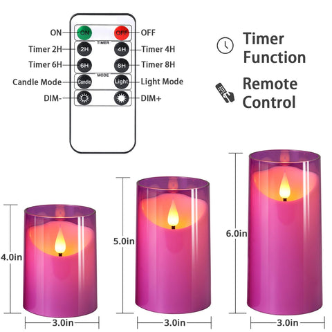 NURADA purple LED candles fit home, garden, or venue decor.