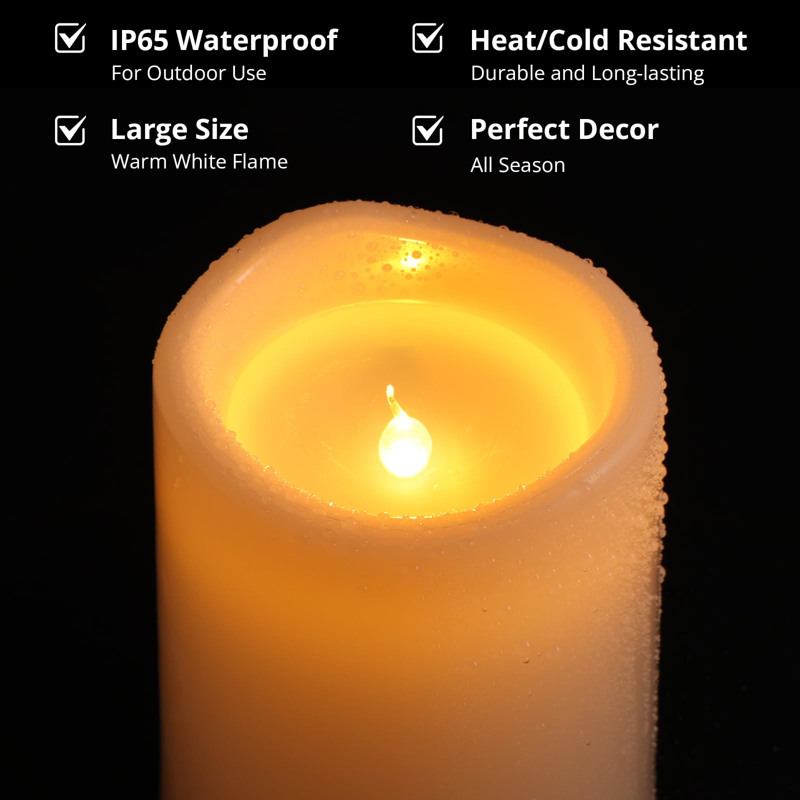 NURADA waterproof candle remote control, easy timer customization.