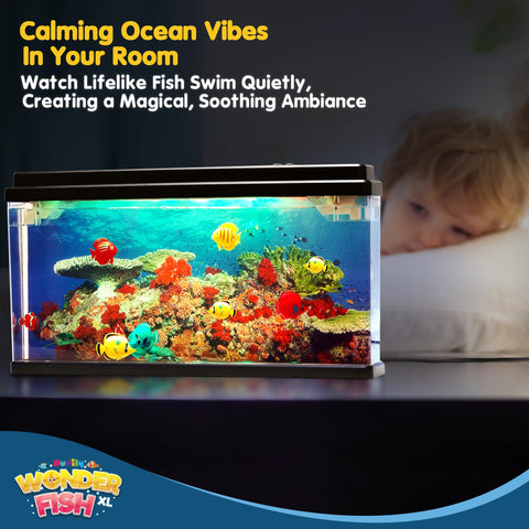 Nurily desktop aquarium with turtles and bubbles adds decorative desk charm.