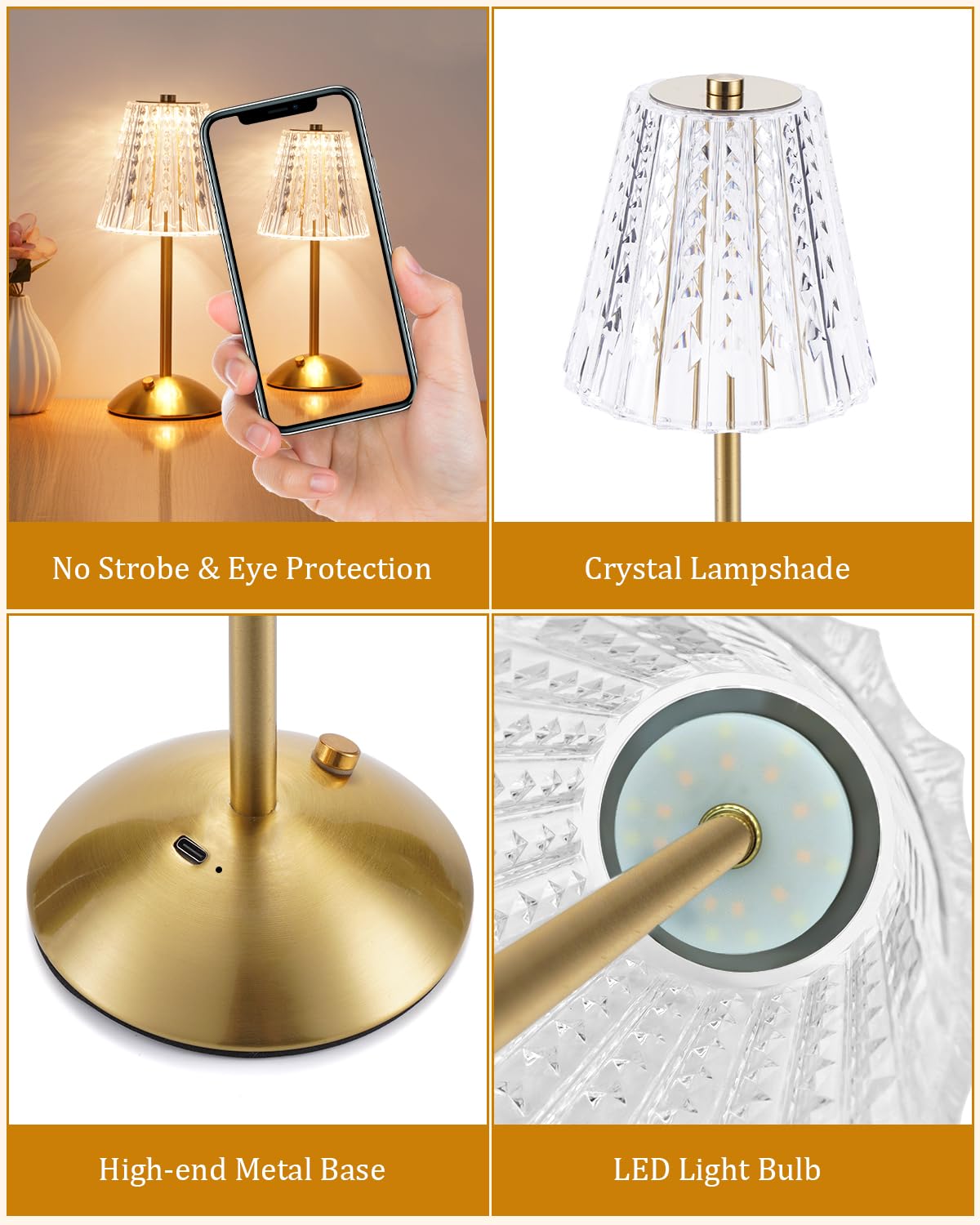 Nusogon battery-operated lamp lasts 10–30 hours for flexible placement.