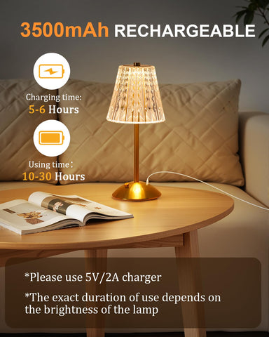Nusogon gold-finish lamp adds luxurious accent to any room.