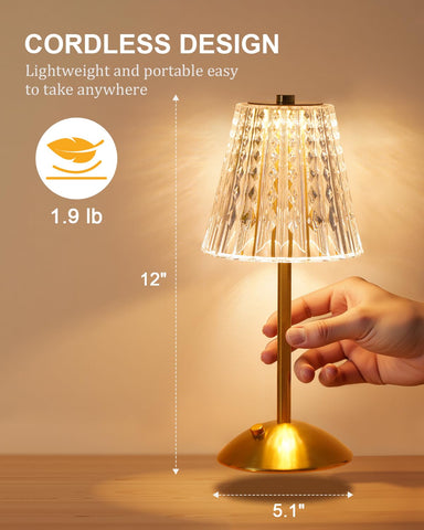 Nusogon touch-dimmable lamp offering 2700K–6000K for adaptable lighting.