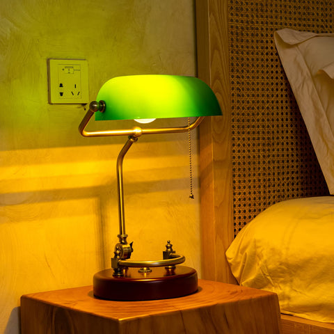 NUSRAN Bankers Lamp adds a vintage touch to shelves or desks as ambient lighting