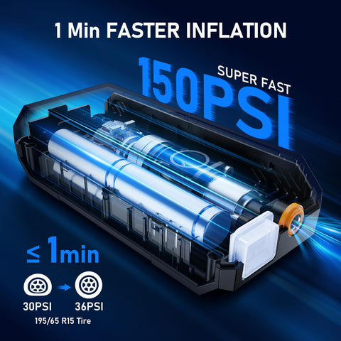 NUSTE portable air pump with LED light for low light use