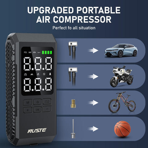 NUSTE rechargeable battery inflator perfect for roadside tires