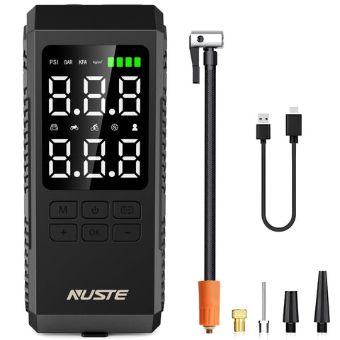 NUSTE tire inflator with digital gauge for quick accurate inflation