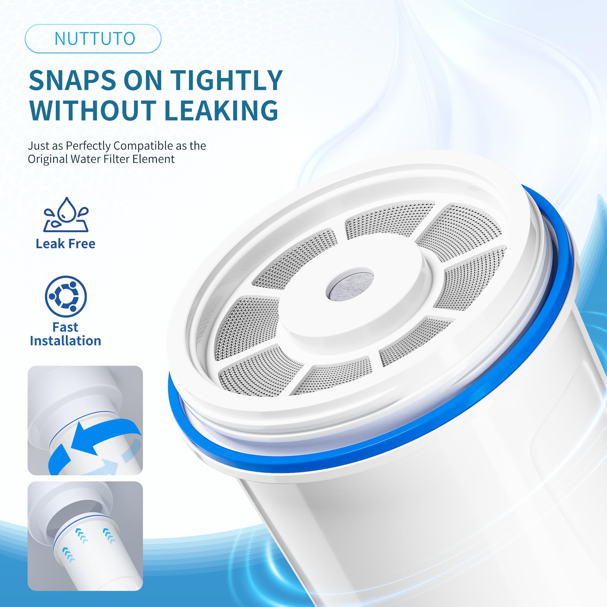 NUTTUTO easy twist installation avoids leaks for quick, hassle-free replacements.