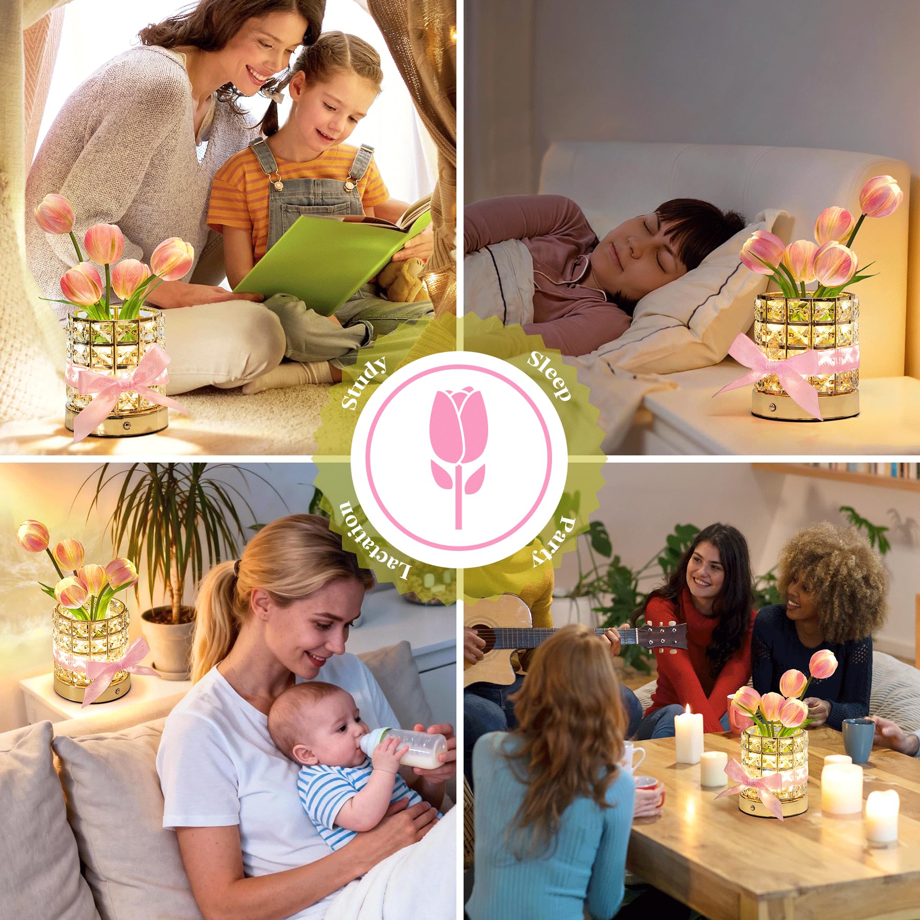 NuuNuy tulip crystal night light adds warm ambiance to bedrooms
