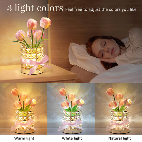 NuuNuy tulip lamp with touch control lets you dim the light easily