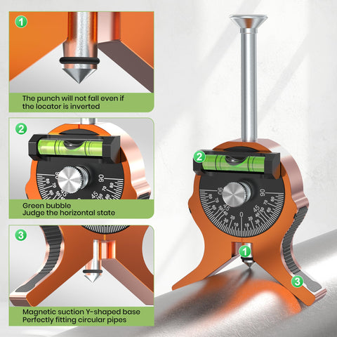 Nuvium pipe center finder 45-steel pillar enhances durability in tough jobs