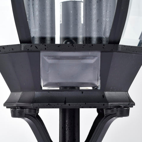 Nuvo post lantern stands 21 inches tall for porch or pathway lighting.
