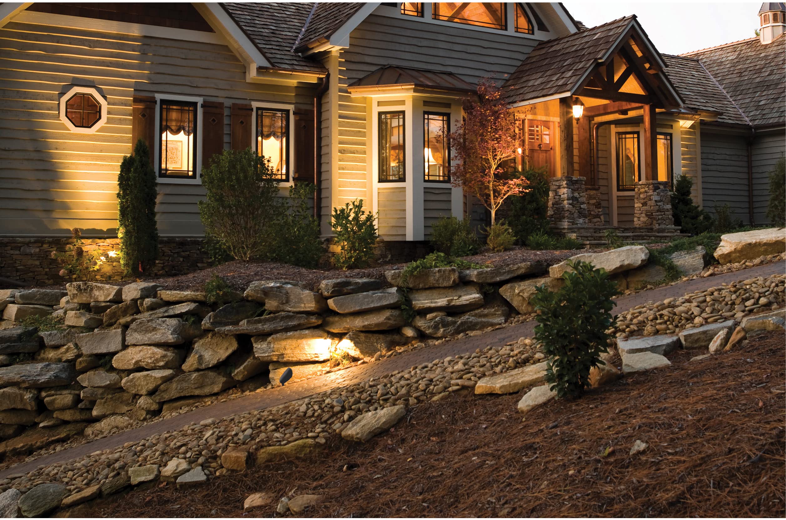Nuvo die-cast aluminum exterior spotlight is built for weather endurance.