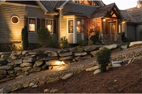 Nuvo die-cast aluminum exterior spotlight is built for weather endurance.