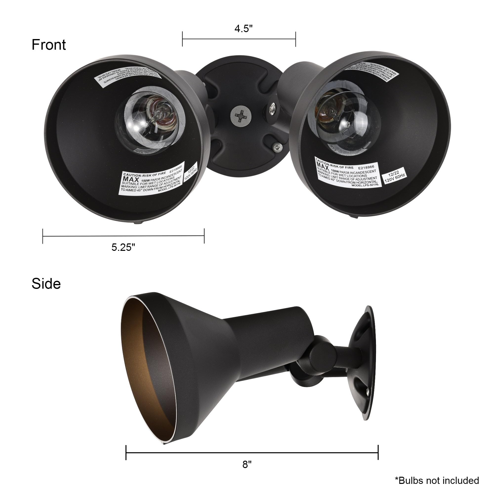 Nuvo SF77/495 two-light bronze outdoor floodlight provides balanced lighting near entryways
