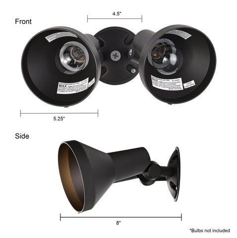 Nuvo SF77/495 two-light bronze outdoor floodlight provides balanced lighting near entryways