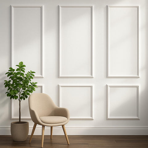 Nuvos AEON peel-and-stick molding kit panel assembly for quick DIY wainscoting