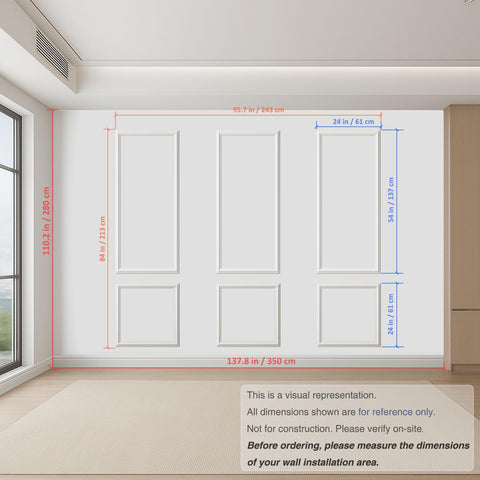 Nuvos AEON pre-cut panels arranged for a customizable wainscoting design