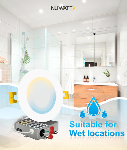 NUWATT 12-pack packaging shown as space-saving recessed lighting solution