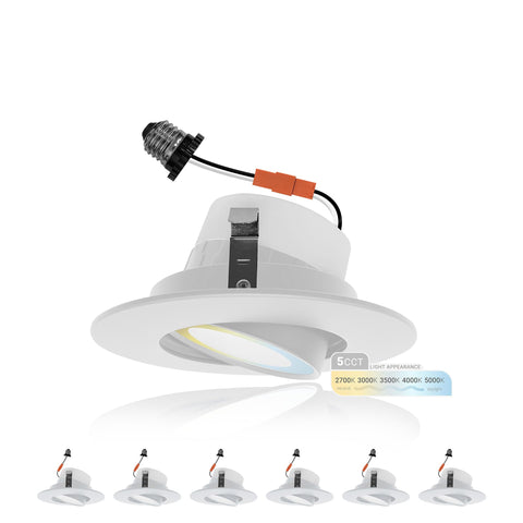 NUWATT 4-inch gimbal downlight close-up with adjustable beam for accent lighting.