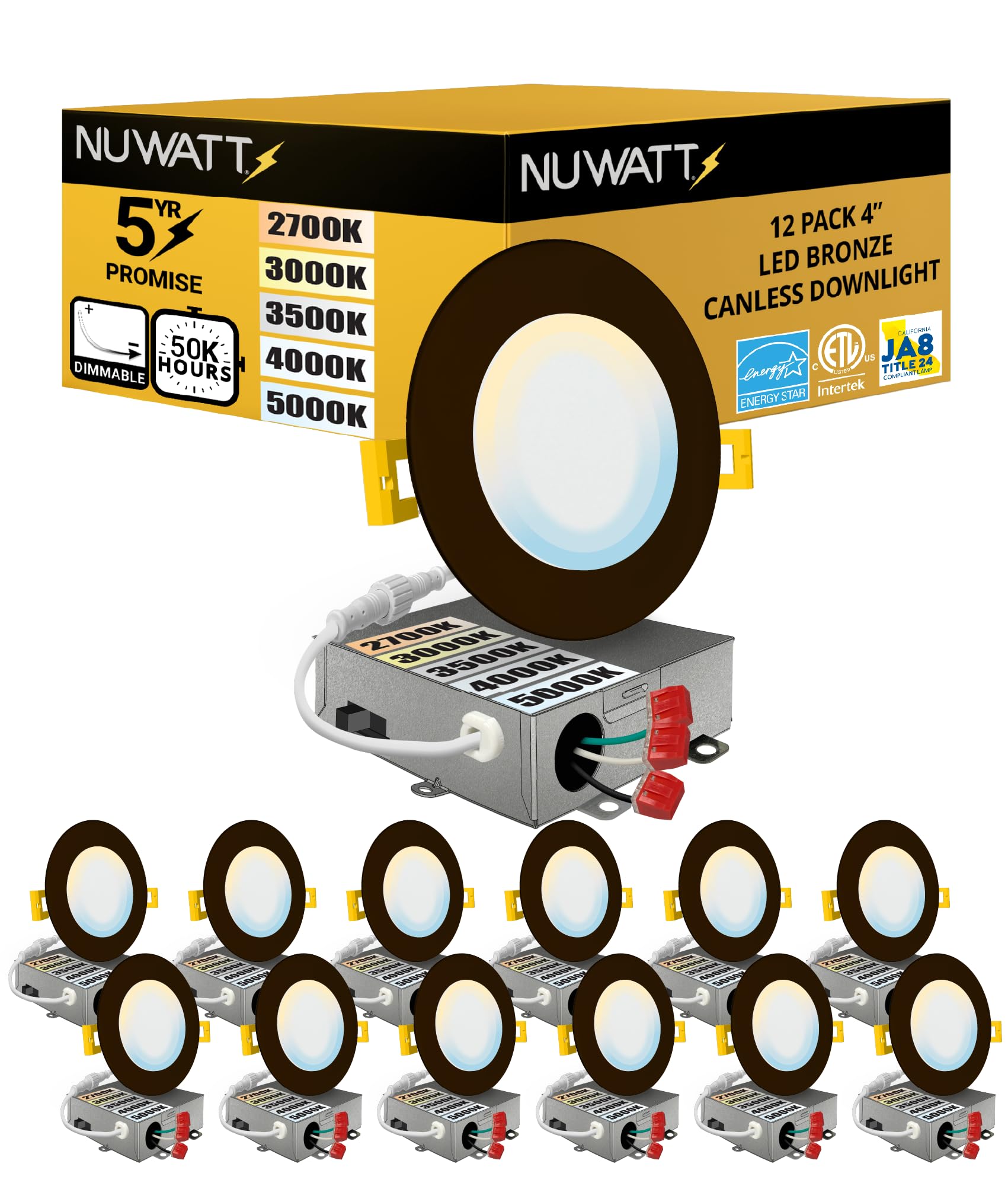 NUWATT 4 inch ultra-thin downlight close-up showing slim profile and clean finish