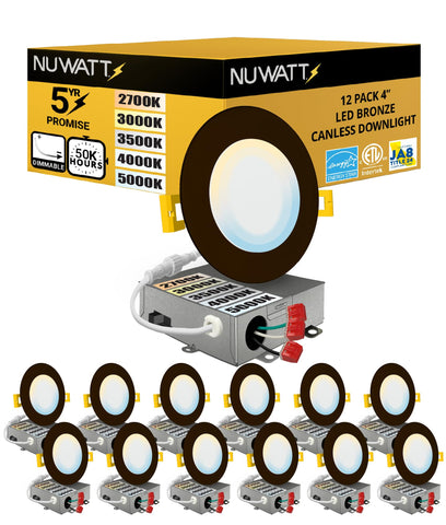 NUWATT 4 inch ultra-thin downlight close-up showing slim profile and clean finish