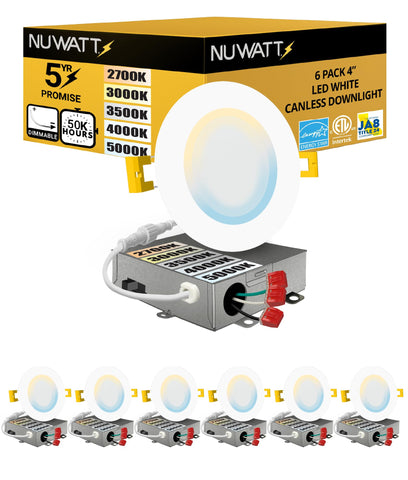 NUWATT 4-inch ultra-thin LED wafer front view showing clean, energy-efficient general lighting