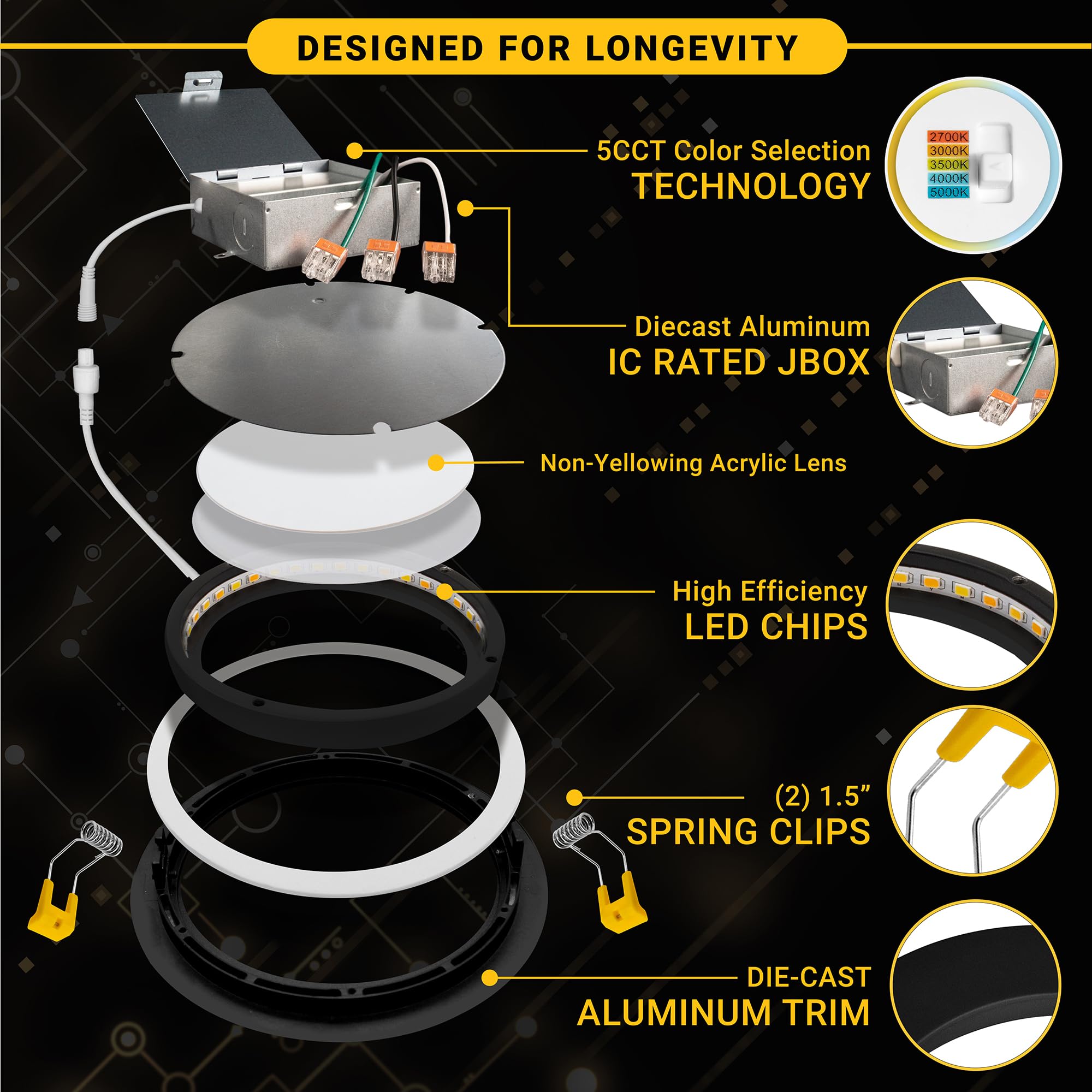 NUWATT 5 CCT selectable lighting, from warm to daylight
