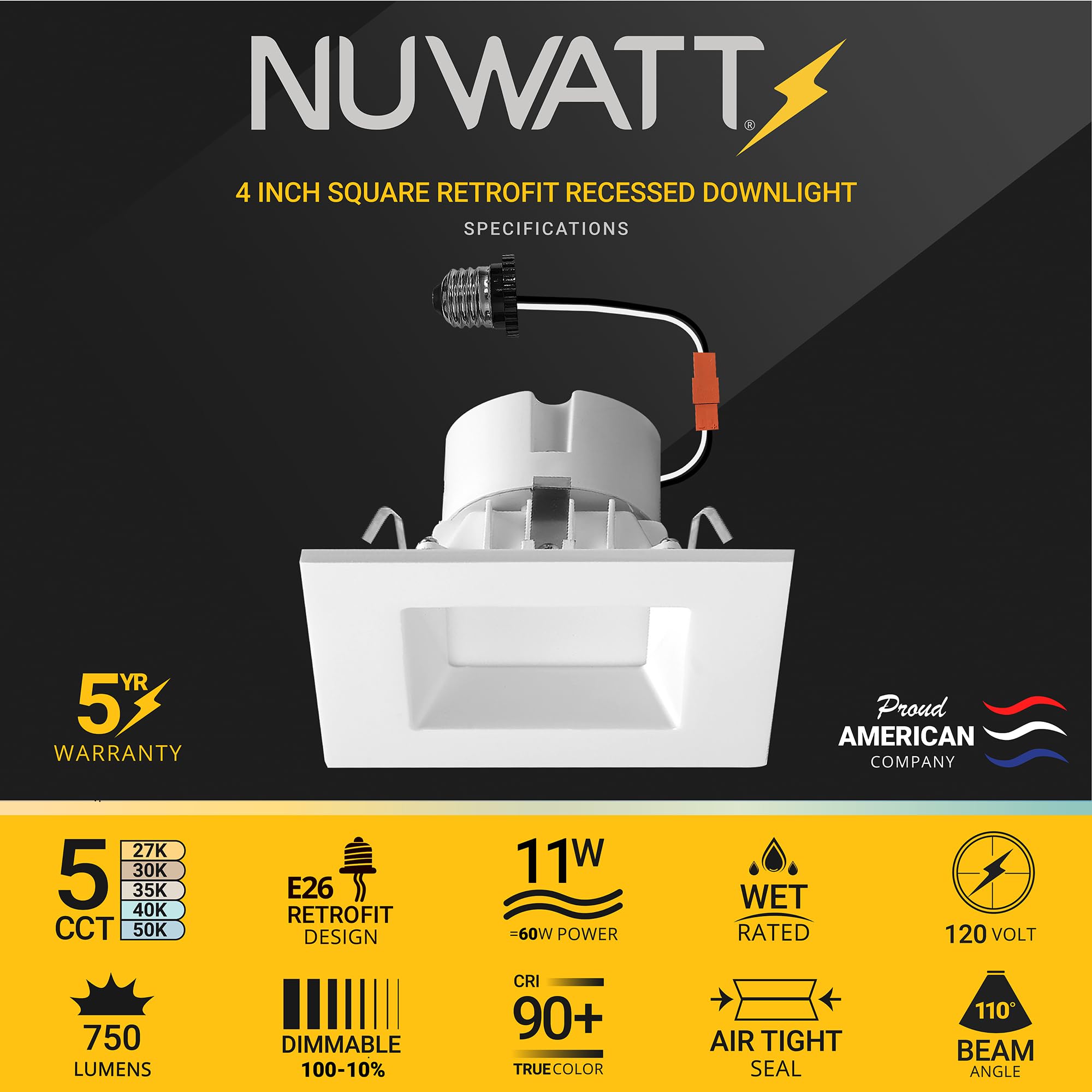 NUWATT 5CCT selector demonstrates warmth to daylight for adaptable ambiance