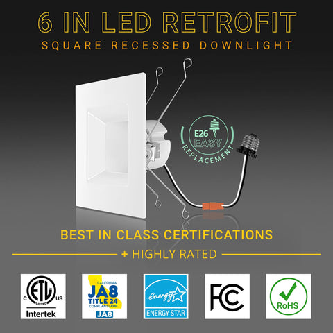 NUWATT 6-inch square can light delivers smooth dimming.