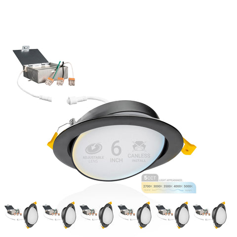NUWATT 6-inch gimbal light front view for modern ceilings.